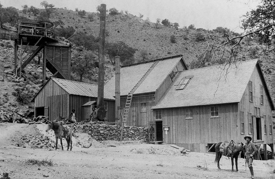 The town’s Virginia Milling Co. is pictured around the turn of the 20th century. Arizona Historical Society