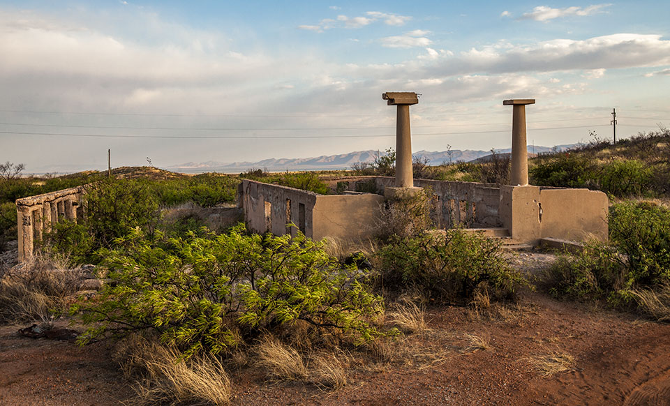 The pillars on the town’s school once held an arch that collapsed long ago. By Eirini Pajak