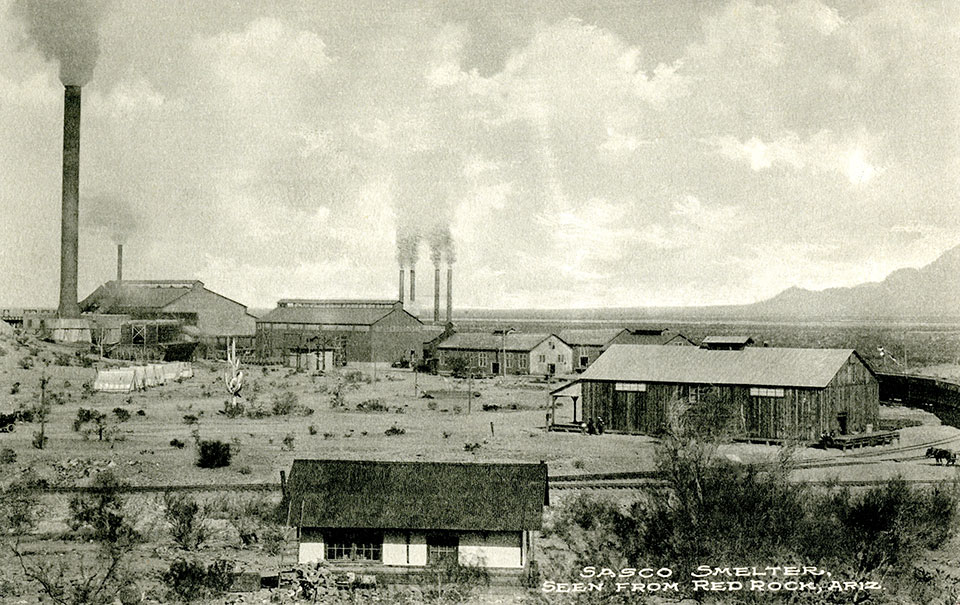 Sasco’s smelter sends smoke skyward in the early 1900s. | Arizona Historical Society