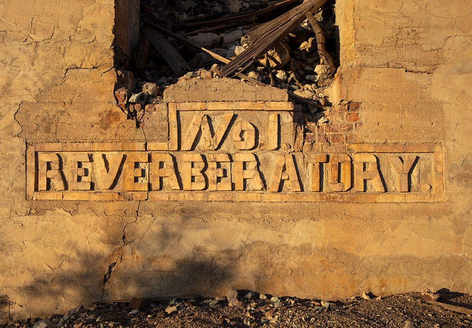 A reverberatory furnace is among the multitude of surviving structures at the remote ghost town of Swansea. | John Burcham