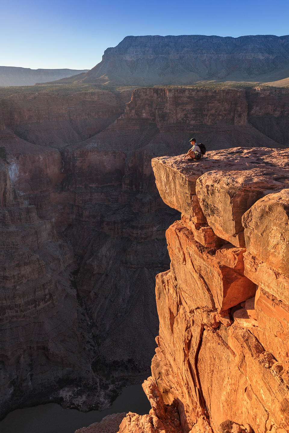 Todd Seliga enjoys a view of the Grand Canyon at Toroweap Overlook. By John Burcham