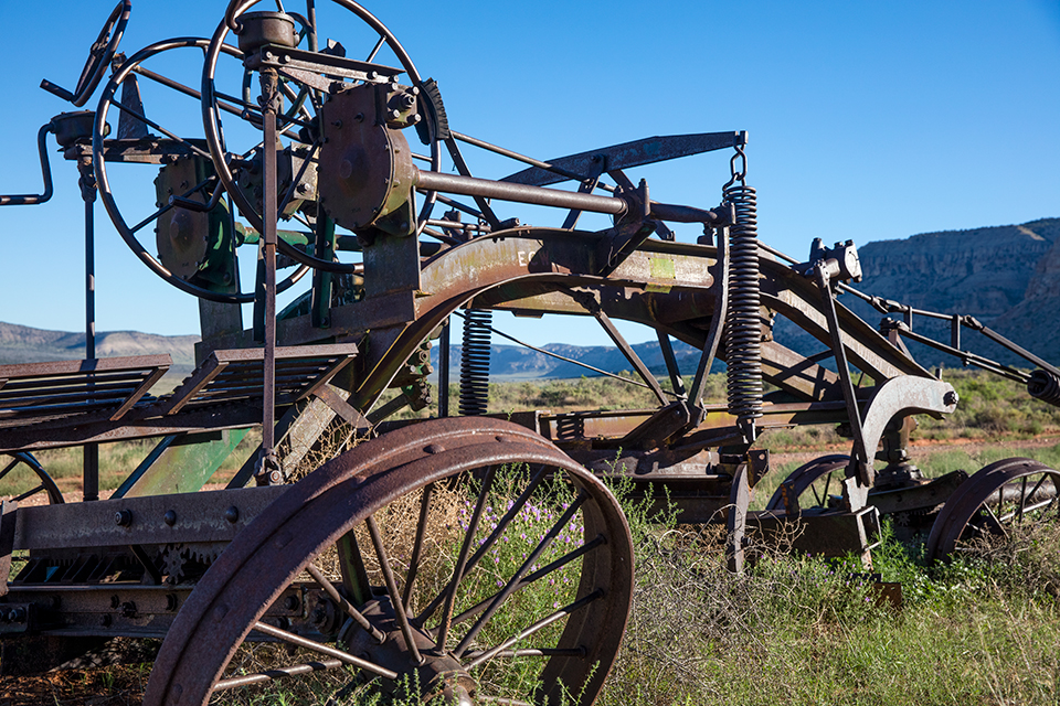 Longtime Toroweap ranger John H. Riffey nicknamed this 1921 road grader “Big Scratchy.” By John Burcham