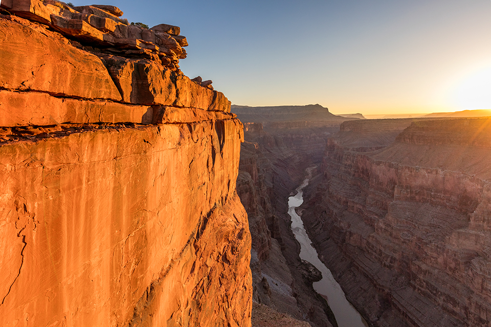 From Toroweap Overlook, the Grand Canyon’s North Rim plunges more than half a mile to the Colorado River.  By John Burcham