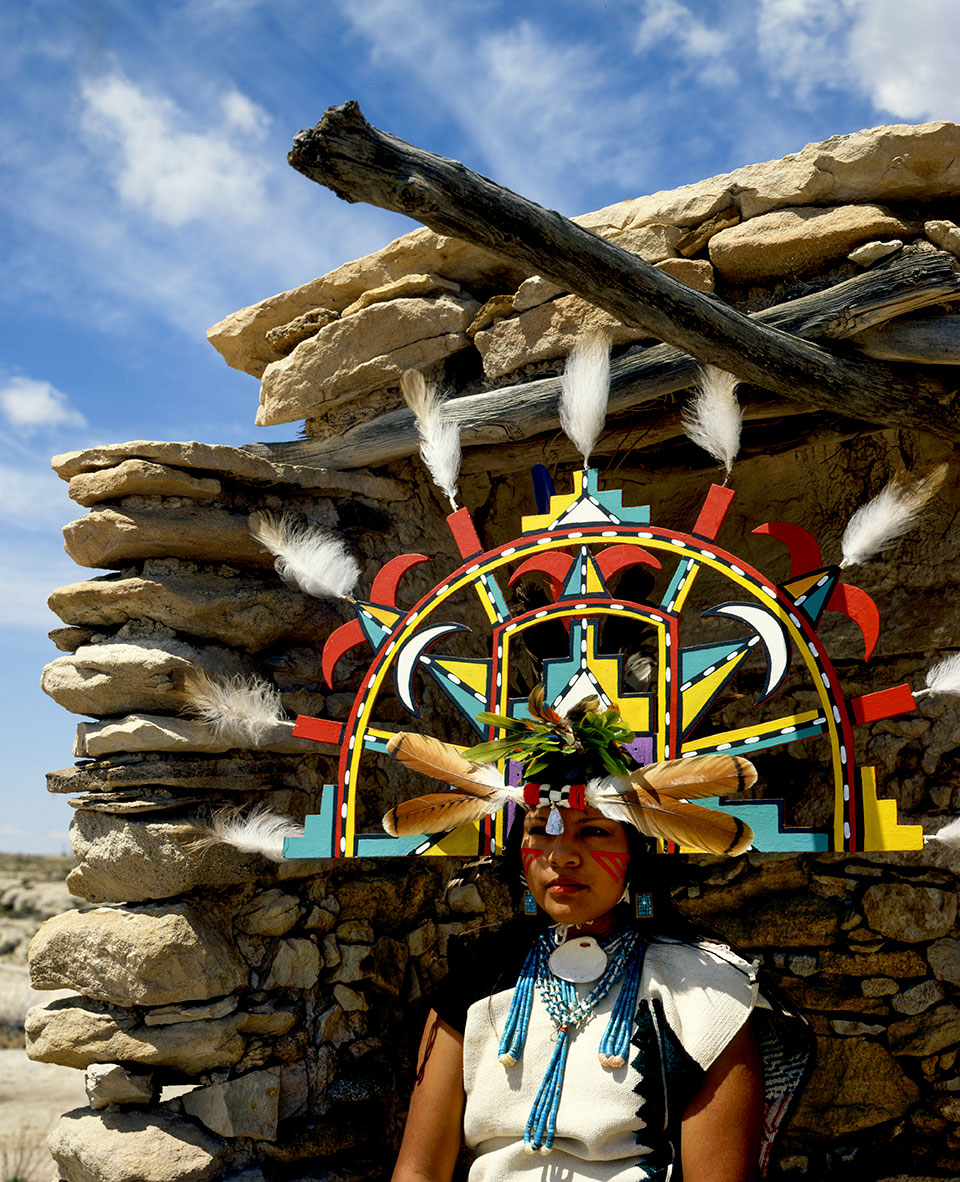 Carol Dawahoya prepares to perform a Hopi Butterfly Dance. This photo was featured on the magazine’s front cover in September 1980, in conjunction with the 300th anniversary of the Pueblo Revolt of 1680.