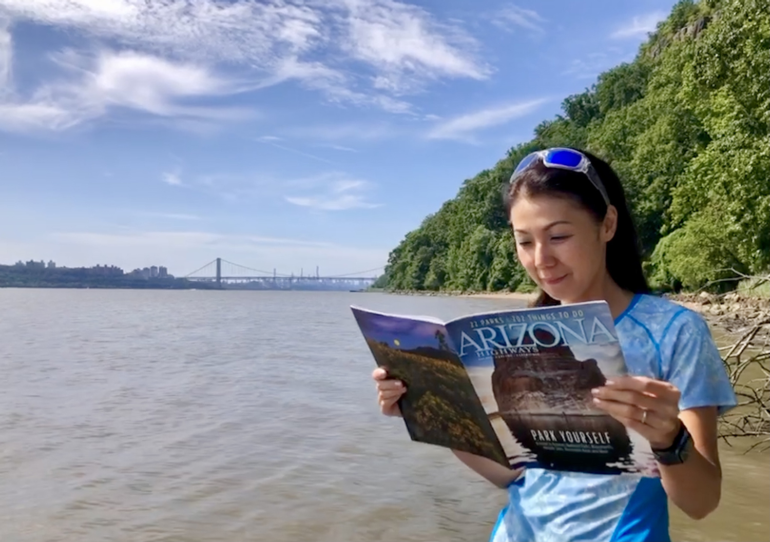 Global Snapshot at the Hudson River in New Jersey with NYC in background of Minako Hinman