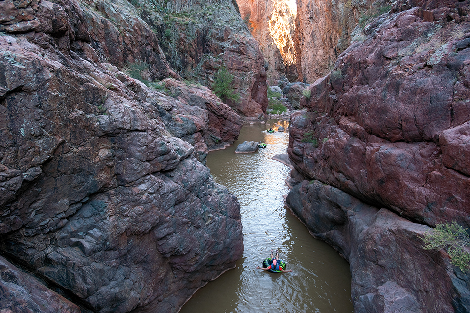 Tonto Creek passes through “Hell’s Gate,” providing a cool respite for hikers. By Elias Butler