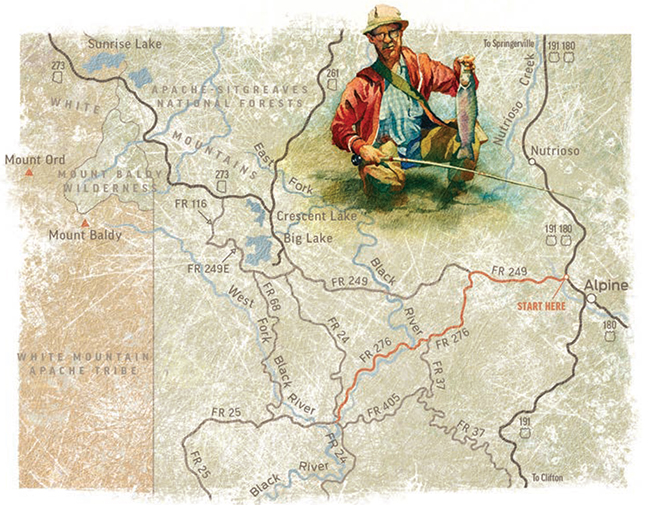 Map of Scenic Drive route and area illustrated by Kevin Kibsey.