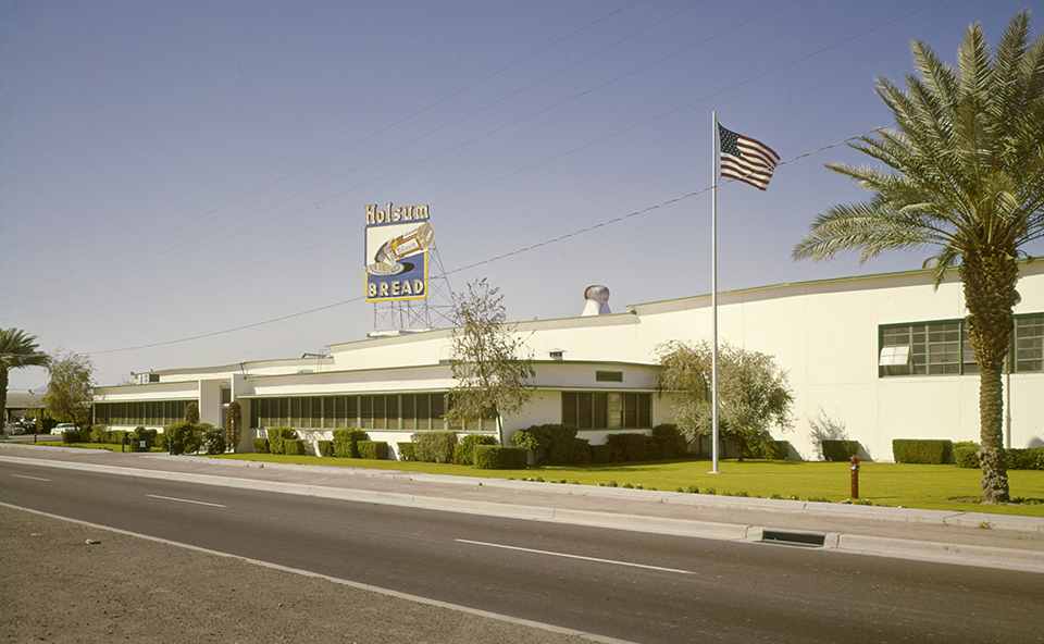 One of the oldest bakeries in Phoenix was Holsum Bakery, which was established as Phoenix Bakery in 1881 and family owned until 2008. It moved to this location, at 2322 W. Lincoln Street, in 1948; its parent company shut it down in 2022, citing the cost of updating bread-making equipment. By Herb and Dorothy McLaughlin