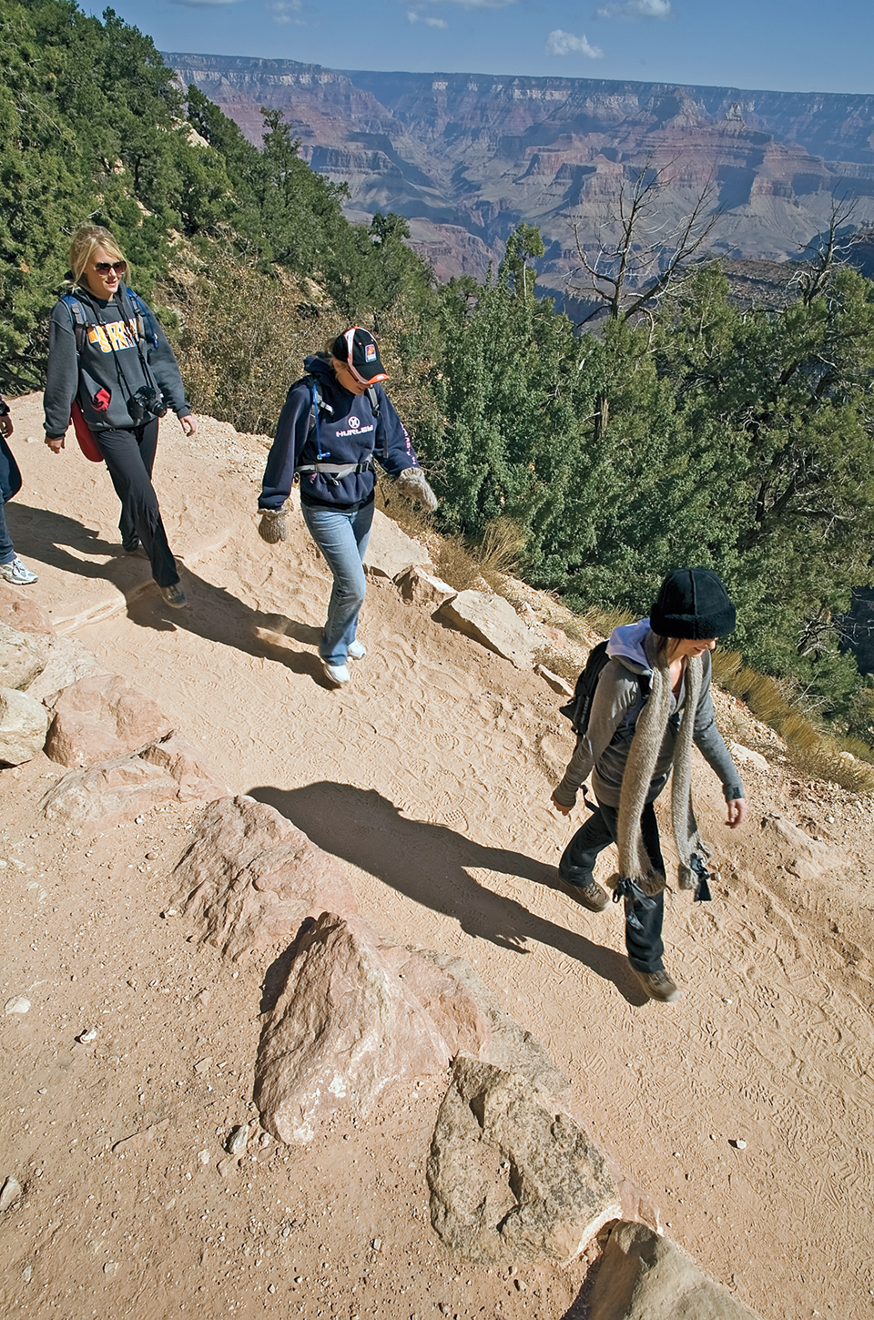 Proper leads the group down Bright Angel Trail. By Peter Schwepker