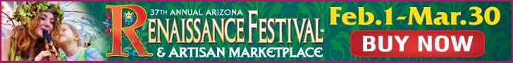 The Arizona Renaissance Festival and Artisan Marketplace offers an amazing 50-acre arts and crafts fair, jousting, and a feast all rolled into a day-long adventure!